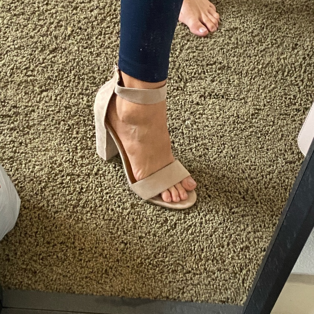 Tan strap heels- brand new